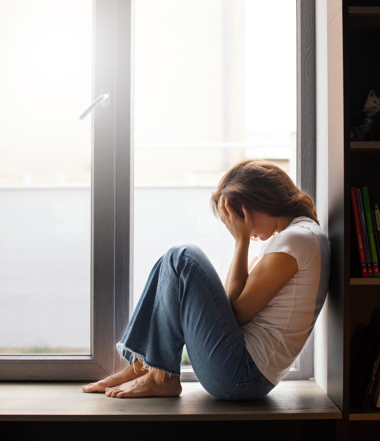 A person receiving grief support
