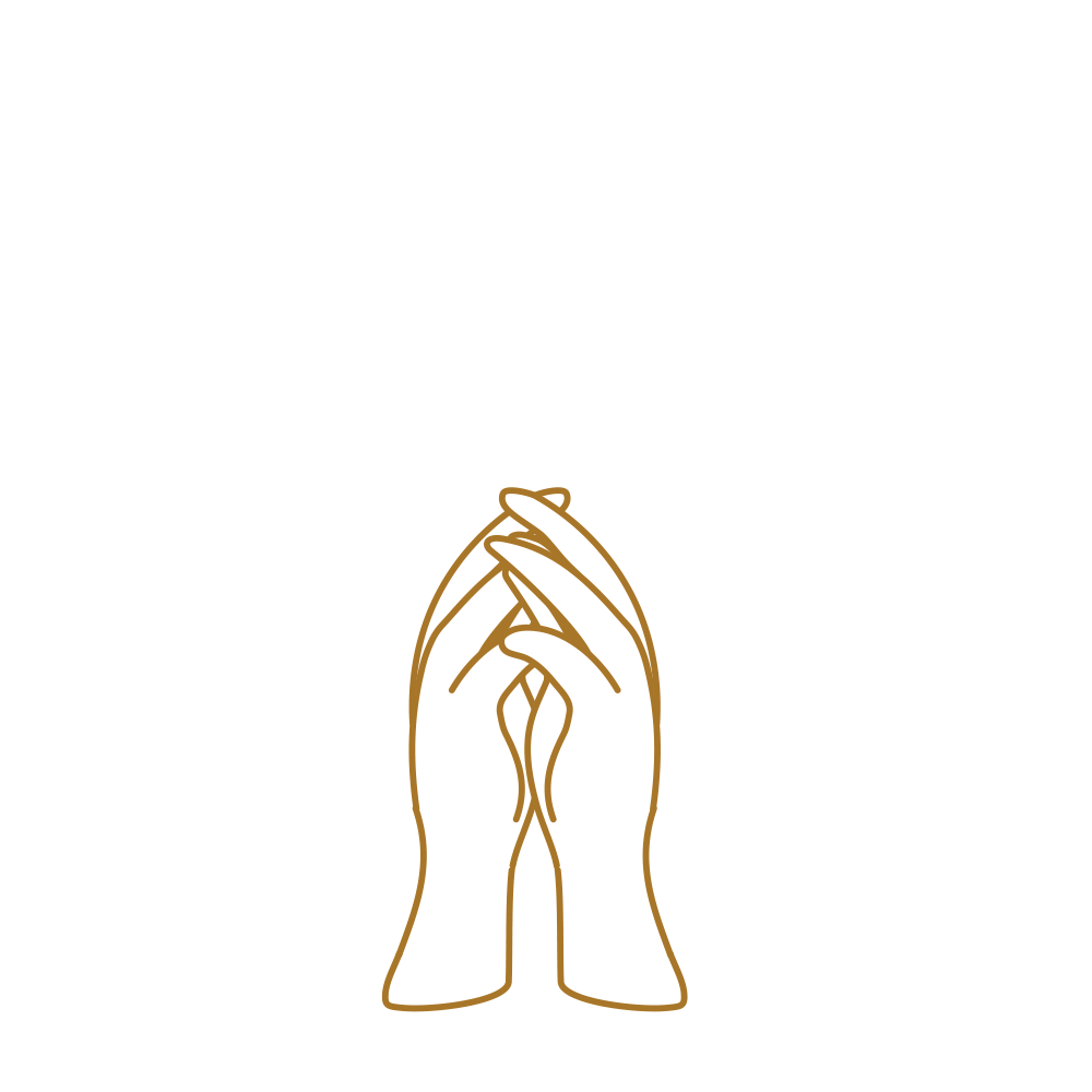 Two hands joined in remembrance