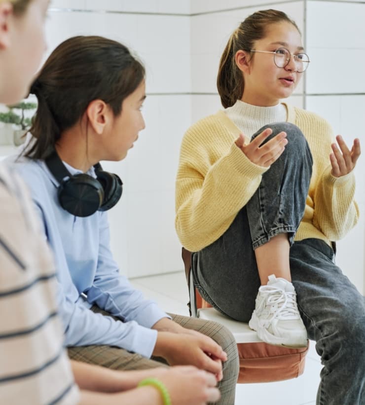 Teens taking part in a workshop